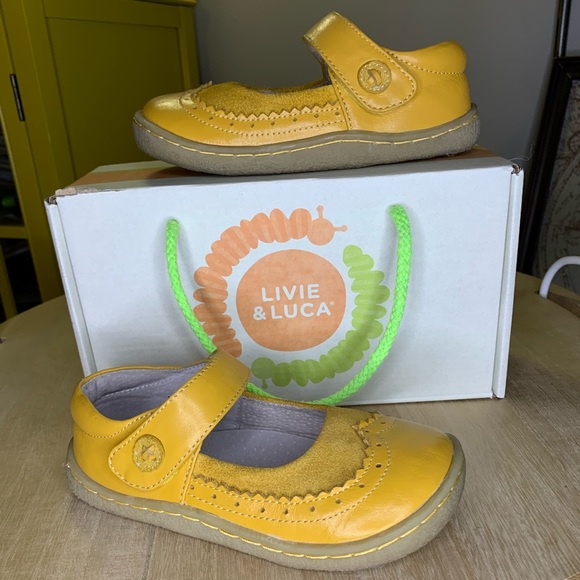 Livie & Luca Other - LIVIE & LUCA MARYJANE OXFORD SHOES LEATHER SUEDE BUTTERSCOTCH GOLD YELLOW SZ 10